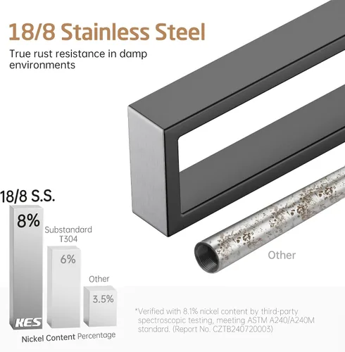 Vista 4 de KES Toallero negro para toalla de baño, toallero de mano de 10 pulgadas, accesorios de baño modernos, montaje en pared, acero inoxidable SUS304