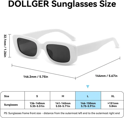 Vista 6 de Dollger Lentes de sol rectangulares para mujeres y hombres, de moda, retro, a la moda, protección UV 400, cuadrado Fram