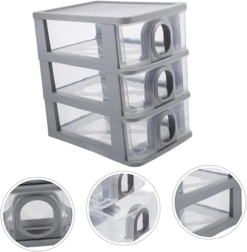 Vista 9 de PRETYZOOM Organizador de escritorio Caja de almacenamiento para suministros de oficina, maquillaje, cosméticos, diseño elegante para organización