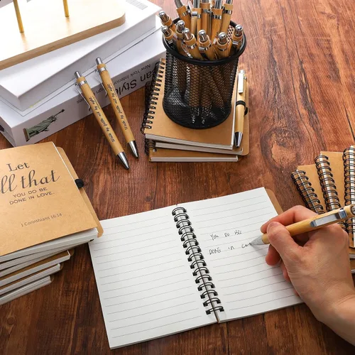 Vista 6 de 40 piezas/20 juegos de regalos cristianos, a granel, versículo de la Biblia, cuaderno en espiral y bolígrafo de oración, diario de oración