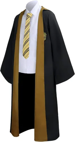 Vista 2 de Disfraz escolar de mago para niños bata de mago prestigio con capucha capa para Halloween cosplay disfraz de bruja