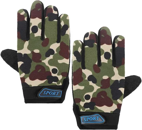 Vista 2 de Accmor Guantes de ciclismo para niños, transpirables, antideslizantes, guantes de dedo completo para niños, ciclismo, escalada, equitación, ciclismo
