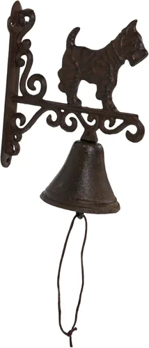 Vista 6 de Ebros Gift Campanas de hierro fundido rústico vintage occidental de casa de campo escocés Terrier perro puerta pared cena patio campana al aire