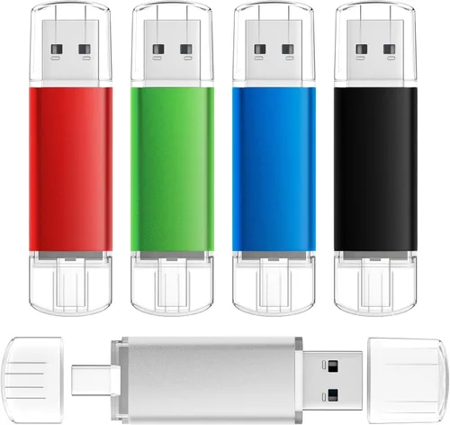 Vista 9 de AreTop Memoria USB C de 4 GB USB 2.0 Dual Flash Drive 2 en 1 portátil tipo C compatible con iPhone 16/15, teléfono inteligente Android