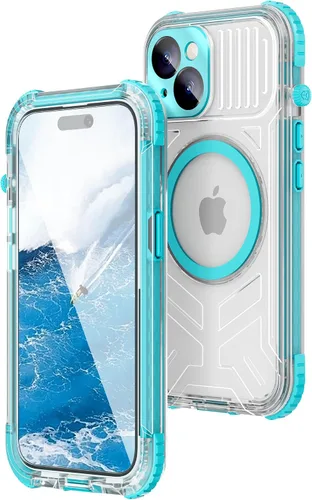 Vista 21 de WIFORT Funda impermeable para iPhone 15, [IP68 bajo el agua a prueba de polvo] [pantalla integrada] [15 pies a prueba de golpes militar], cubierta