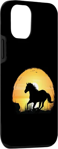 Vista 3 de iPhone 15 Sunset Horse Breed Silhouette - Quarter Horse Case