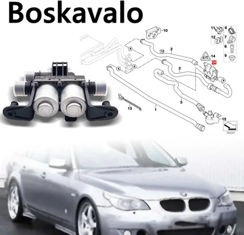 Vista 3 de 64116906652 Válvula de control del calentador para BMW E60 E63 E64 E65 M5 525i 528i 535i 545i 745i 750i