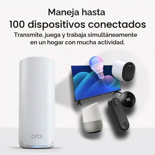 Vista 5 de NETGEAR Orbi 770 Series WiFi 7 Sistema de malla, hasta 8,000 pies cuadrados Hasta 11 Gbps, 100 dispositivos, fácil configuración, triple banda