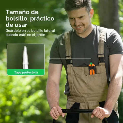 Vista 7 de Podadora manual VIVOSUN, para jardinería, con cuchillas rectas de acero inoxidable, Anaranjado