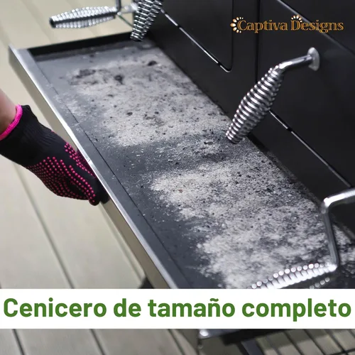 Vista 4 de Captiva Designs - Parrilla de carbón extra grande resistente