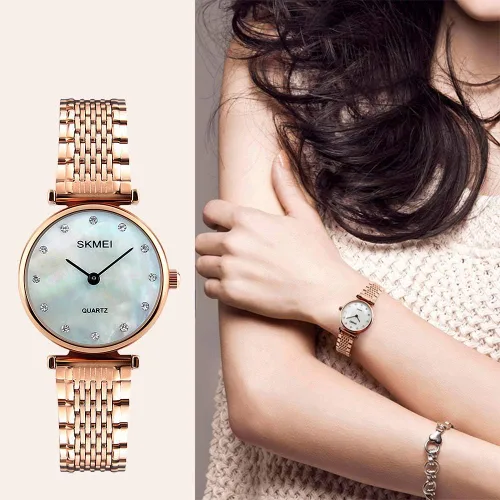 Vista 2 de SKMEI - Reloj de pulsera para mujer impermeable analógico de cuarzo para mujer
