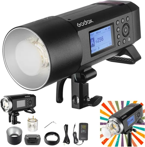 Vista 13 de Godox AD100ProII 100Ws Flash de bolsillo portátil de estudio, compatible con Canon Nikon Sony, batería de 2600mAh 360 destellos 1/8000s HSS TTL