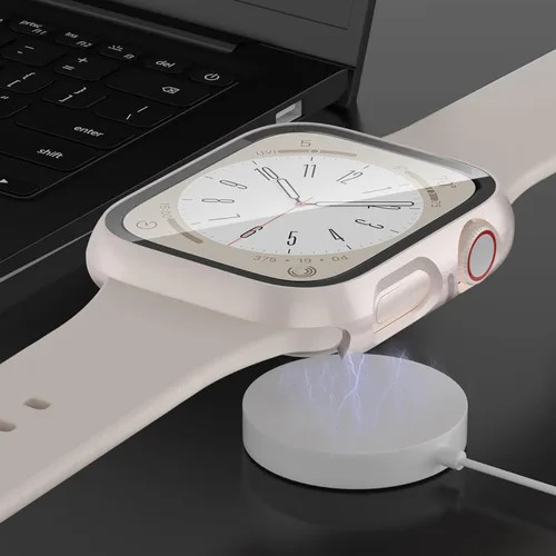 Vista 5 de Paquete de 6 fundas con protector de pantalla de cristal templado compatibles con Apple Watch Series SE, 6, 5, 4, cubierta protectora dura