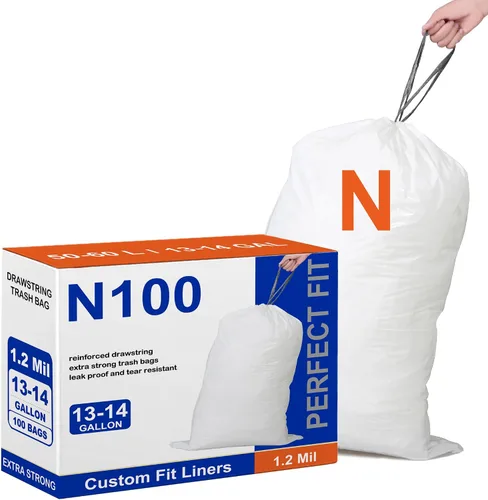 Vista 13 de 200 unidades para Code G Azul y Blanco Compatible con SimpIehuman Code G 8-9 galones 1.2 mil de grosor resistente con cordón reforzado, resistente a