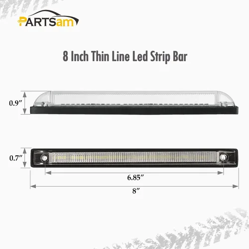 Vista 5 de Partsam – Tira de luces utilitarias, 18 diodos ledes, impermeable, color blanco, de 4 x 8 pulgadas, 12 V, universal