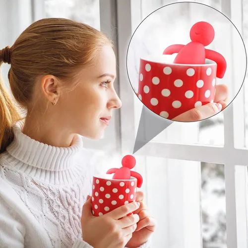 Vista 6 de Hicarer 2 infusor de té para té suelto, lindo colador de té de malla fina, filtro de té de acero inoxidable, difusor de té más empinado para tazas