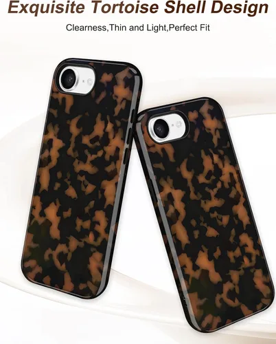 Vista 420 de Jusy Funda compatible con MagSafe con estampado de caparazón de tortuga marrón para iPhone 7/8/SE, cubierta protectora de TPU suave magnética