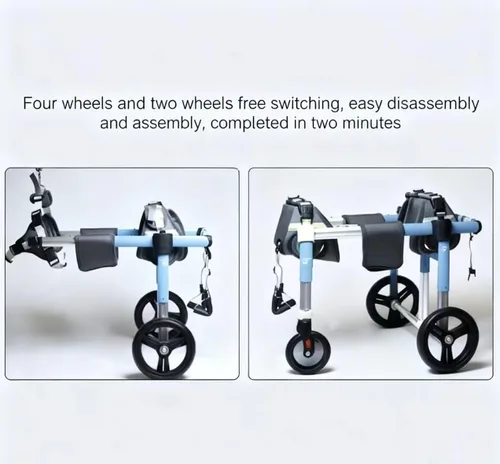Vista 7 de Wheelchair for Hind Leg Dogs，Disabled Dog Cart Mobility Aid，Easy Installation，Free Switching Between 4 Wheels and 2 Wheels，fit Pet Wheel Chair for