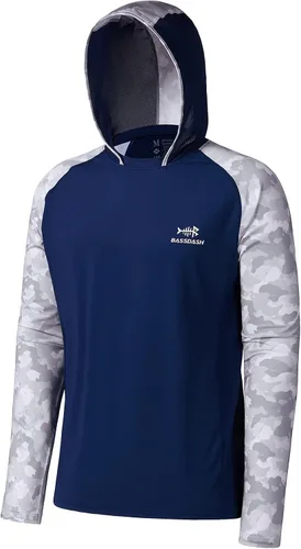Vista 19 de BASSDASH Camisa de pesca de rendimiento UPF 50 para hombre, sudadera con capucha de camuflaje de manga larga FS17M