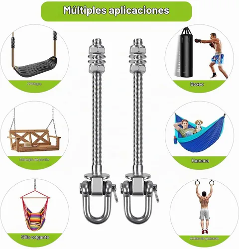 Vista 8 de SELEWARE Percha de columpio resistente con rodamientos, paquete de 2