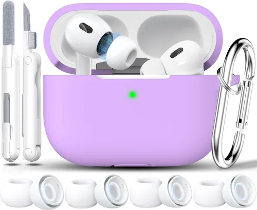 Vista 12 de RFUNGUANGO - Funda de silicona para AirPods Pro con auriculares, aguacate