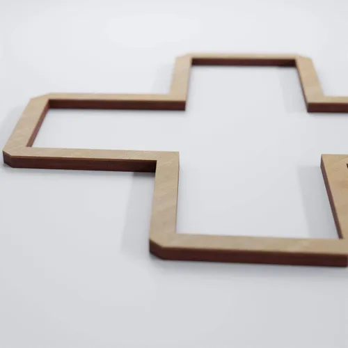 Vista 131 de 7 3/8"W X 7 3/8"H Extra Pequeño Fowler Decorativo Fretwork Madera Paneles De Pared, Aliso