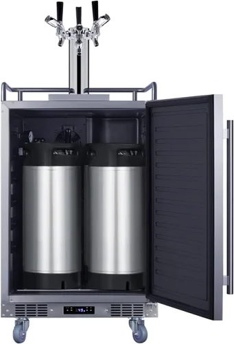Vista 4 de Summit Appliance BC74OSCOMTRIPLE - Kegerator de cerveza comercial para exteriores integrado de 24 pulgadas de ancho, interior de 5.6 pies cúbicos