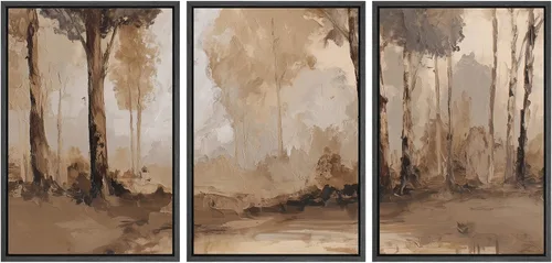 Vista 160 de SIGNWIN Lienzo enmarcado para pared, juego de arte tranquilo con reflejo de lago, acuarela, montaña y agua, ilustraciones modernas, arte abstracto