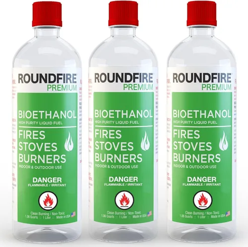 Vista 10 de ROUNDFIRE Premium 6 x 1 litro - Combustible de bioetanol para chimeneas, estufas y quemadores (6 cuartos de galón)