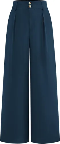 Vista 11 de BTFBM Pantalones de vestir de pierna ancha para mujer, trajes casuales de Negro