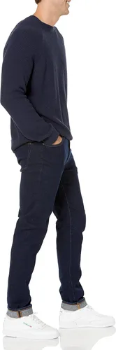 Vista 7 de Tienda Essentials Suéter de cuello redondo de algodón texturizado de gran tamaño para hombre