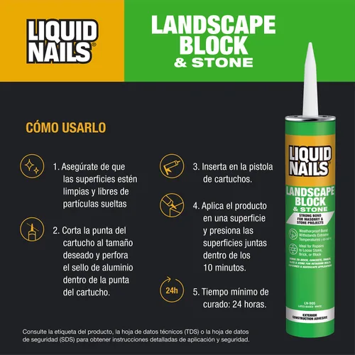 Vista 8 de Liquid Nails LN-905, Landscape, adhesivo, 10 onzas
