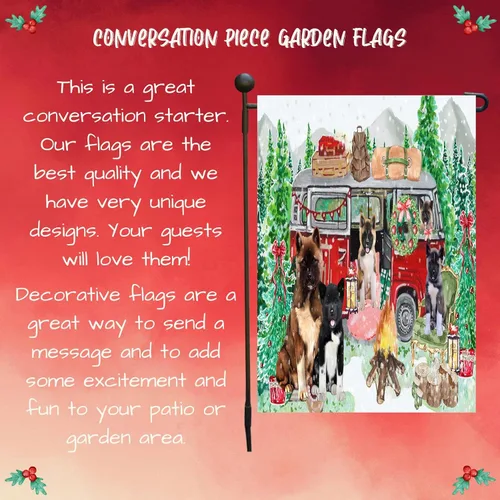 Vista 4 de Doggie of the Day American Akita Dogs Garden Flags - Christmas Time Camping - Double Sided - Yard Porch Lawn Spring Decorative Gift - Home Decor 12