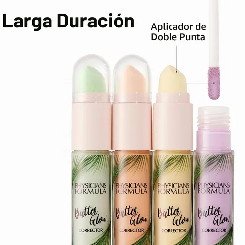 Vista 2 de Physicians Formula Butter Glow Corrector, neutraliza el enrojecimiento y oculta imperfecciones, impregnado con ingredientes iluminadores y Verde