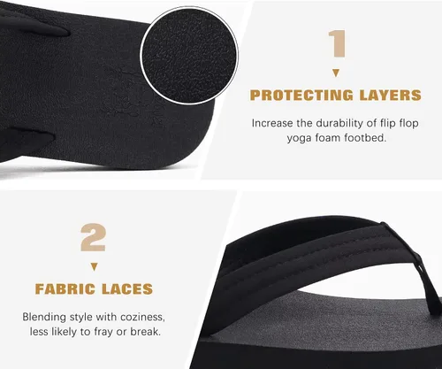 Vista 6 de KuaiLu Chanclas con soporte de arco para mujer, cómodas, ligeras, suaves, acolchadas, para yoga, sandalias para caminar