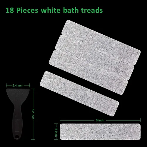 Vista 6 de Tiras antideslizantes para bañera, 18 unidades, adhesivos más grandes, antideslizantes, para bañera, baño, escaleras con raspador prémium