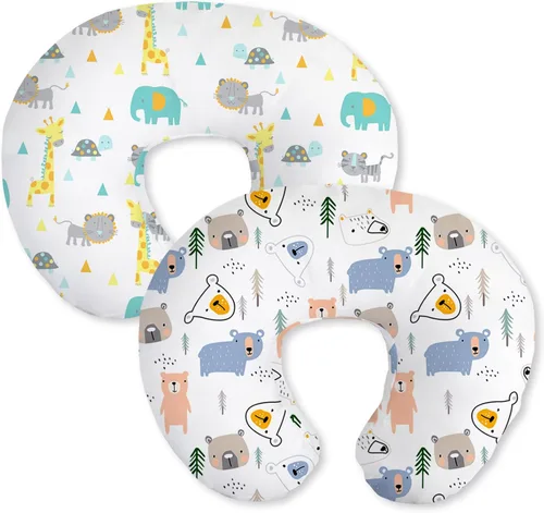 Vista 21 de Little Grape Land Juego de 2 fundas de almohada de algodón para lactancia, suaves y transpirables, extraíbles para almohadas de alimentación, fundas