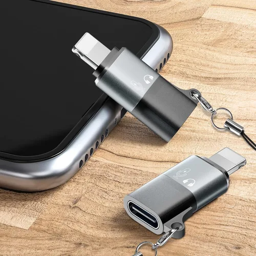 Vista 6 de para DJI mic mini adaptador de rayo, adaptador USB C a iluminación, adecuado para conectar micrófonos inalámbricos, memoria flash USB, lectores