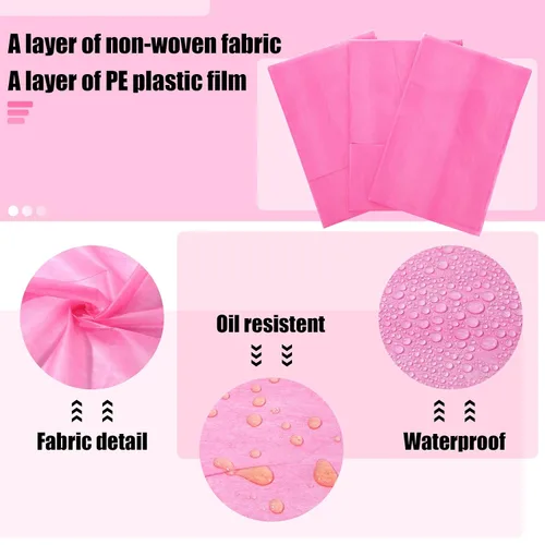 Vista 2 de 30 sábanas desechables para mesa de masaje, sábanas de 31 x 79 pulgadas, fundas desechables para cama de spa, mantel de masaje no tejido, Rosa