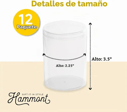 Vista 2 de Hammont Cajas de almacenamiento redondas de acrílico, recipientes de regalo de dulces, florero transparente, organizador de accesorios