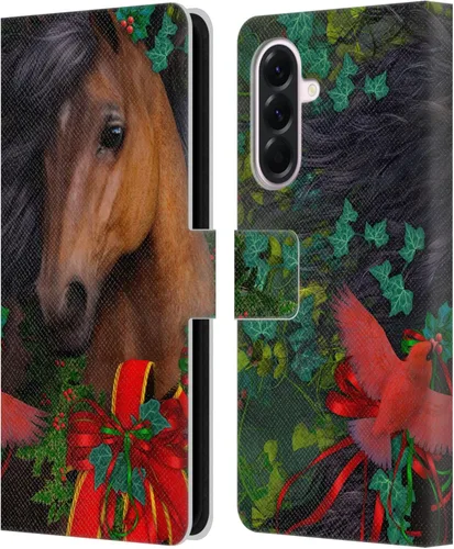 Vista 48 de Head Case Designs Officially Licensed Laurie Prindle A Morgan Christmas Western Stallion Leather Wallet Case Compatible with Samsung Galaxy A07 4G