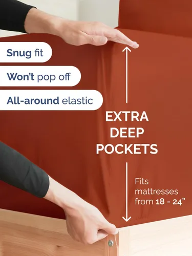 Vista 54 de Extra Deep Twin XL Sheet Set - 3 Piece College Dorm Room - White 01-Blanco