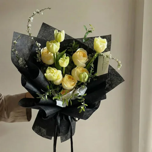 Vista 3 de BBJ WRAPS Papel de flores de algodón coreano, no tejido, impermeable, para ramo floral, papel de seda para suministros de floristería, 22.8 x 22.8