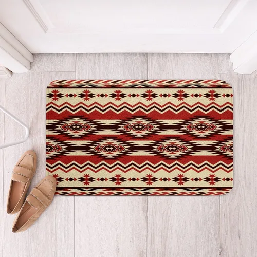 Vista 28 de Feelyou Aztec Bathroom Rugs Aztec Southwestern Printed Bath Mats for Bathroom Bohemian Bath Rugs for Shower Tub Cowboy Cowgirl Bathroom Accossories
