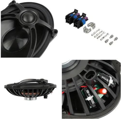 Vista 9 de TCMT Alforjas rígidas de 5 x 7 pulgadas, tapas de altavoz con altavoz y forros, inserto de alfombra para modelos Harley Touring CVO Road Glide Road
