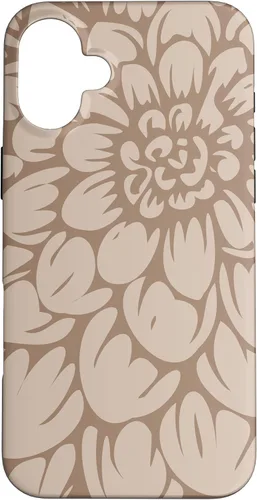 Vista 22 de iPhone 16 Cute Brown and Tan (Beige) Designer Flower Petals Case
