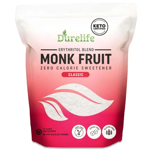 Vista 10 de DureLife Edulcorante de Fruta del Monje, Clásico - Sustituto del Azúcar Blanco, Compatible con Dieta Keto, Reemplazo de Azúcar 1:1, Cero Calorías