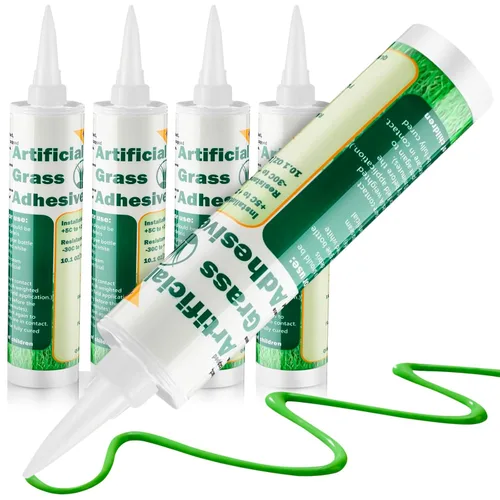 Vista 10 de Threlaco 2 Tubos de Pegamento para Césped Artificial 10 oz, Cinta de Césped Artificial, Pegamento Concentrado para Pintura de Césped, Adhesivo