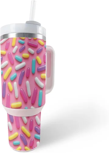 Vista 4 de MightySkins Skin - Vaso de vinilo compatible con Stanley The Quencher H2.0 FlowState de 40 onzas, color turquesa sólido, funda protectora, duradera