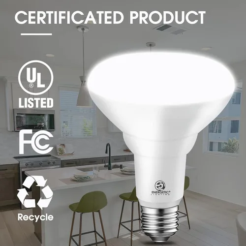 Vista 4 de Energetic Paquete de 6 Bombillas LED BR30, Luces de Inundación para Interiores 1100LM, 11W (Equivalente a 85W), Regulables, Blanco Suave 2700K, Base